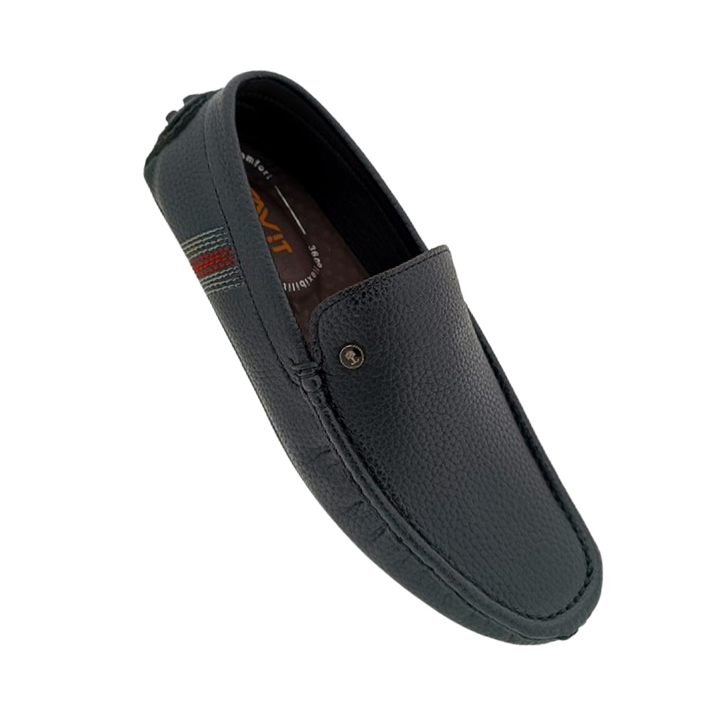 TRY IT KAS 422 BLACK MEN'S BORDER LOAFER