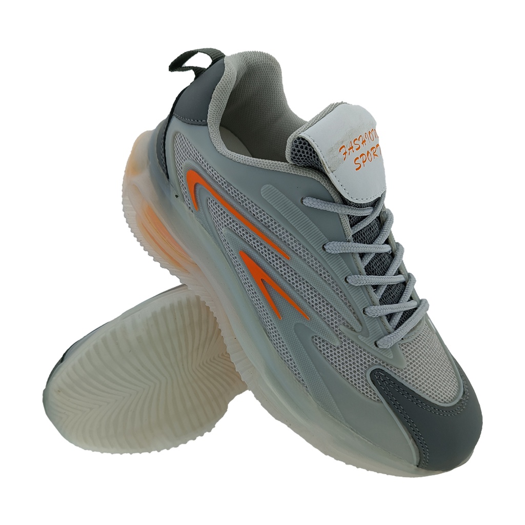 SPORTS SHOE 522 GREY/ORANGE MENS SPORTS SHOE