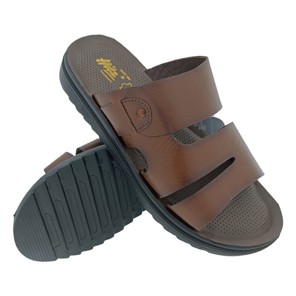 HITZ 9353 BROWN MENS LEATHER CHAPPAL