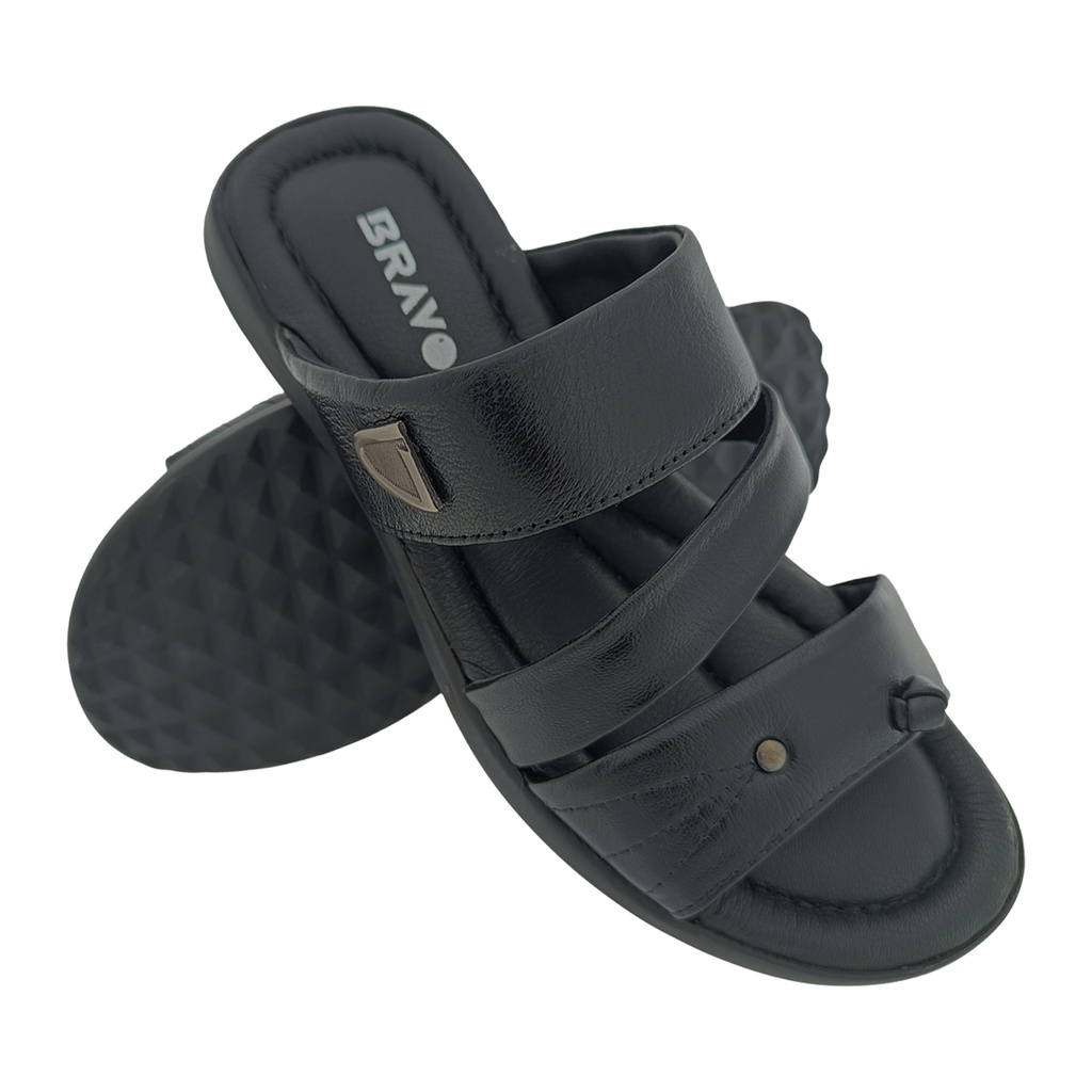 BRAVO BAMBI-04 BLACK MENS CASUAL CHAPPAL