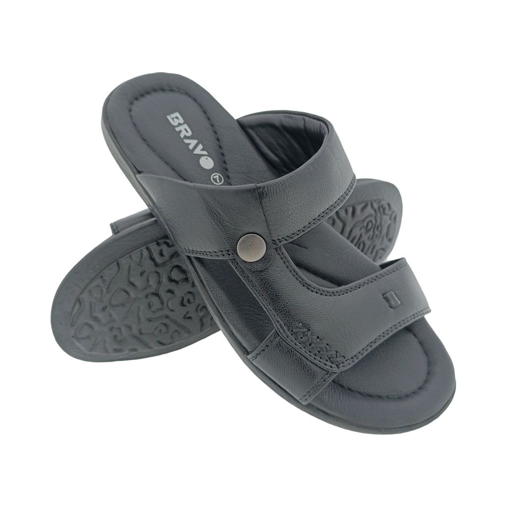 BRAVO R-08 BLACK MENS CASUAL CHAPPAL