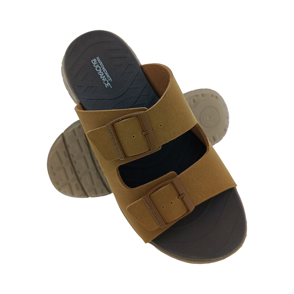 HAPPENSTANCE HUNK SLIDER/TAN BEACH MENS SLIPERS