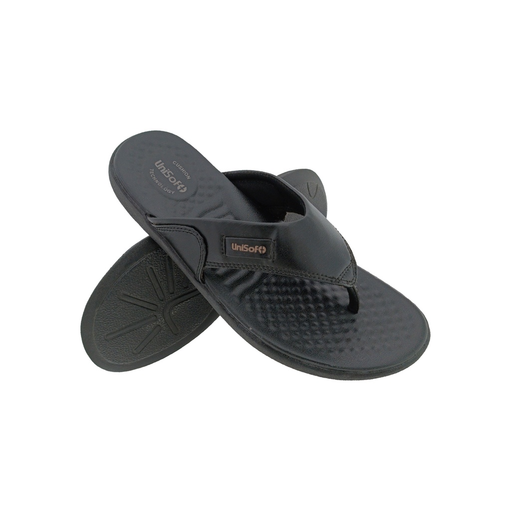 UNISOFT 527-111U BLACK MENS V-BELT CHAPPAL