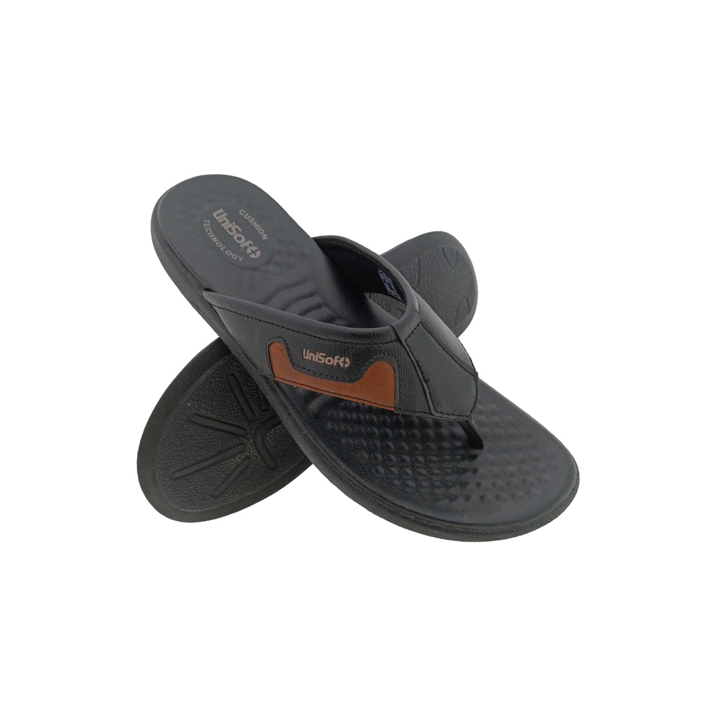 UNISOFT 527-110U BLACK MENS V-BELT CHAPPAL