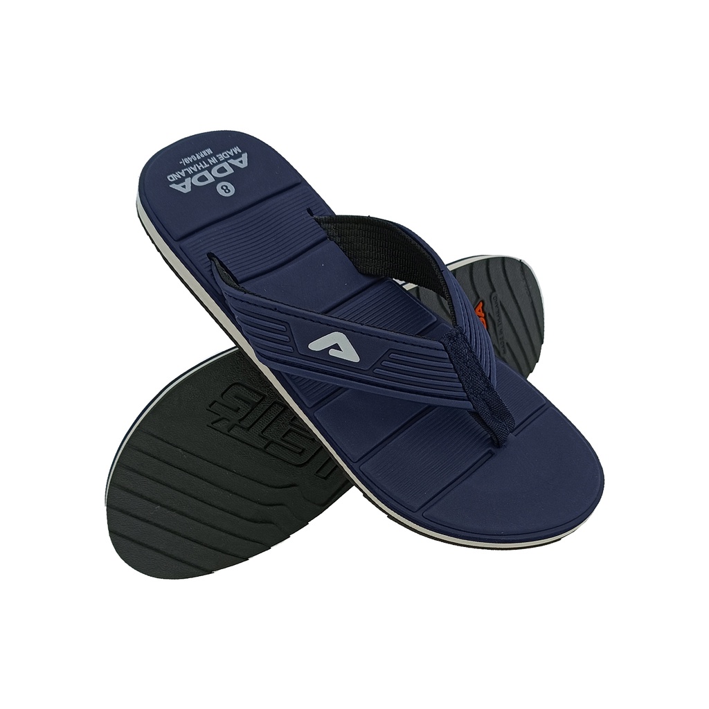 ADDA MATRIX NAVY MENS V-BELT SLIPPES