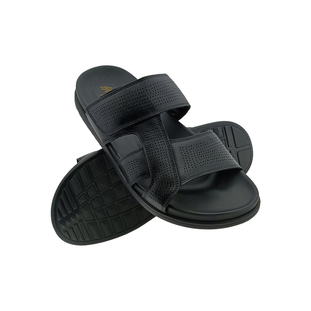 HITZ 6785 BLACK MENS LEATHER CHAPPAL