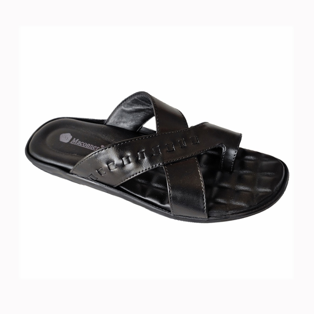 MACONER MEN'S EXTRA COMFORT CHAPPAL BLACK