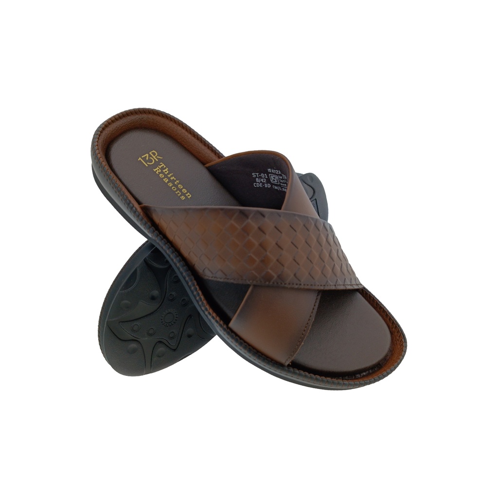 13REASONS ST-01 D.TAN MENS CROSS PATO CHAPPAL