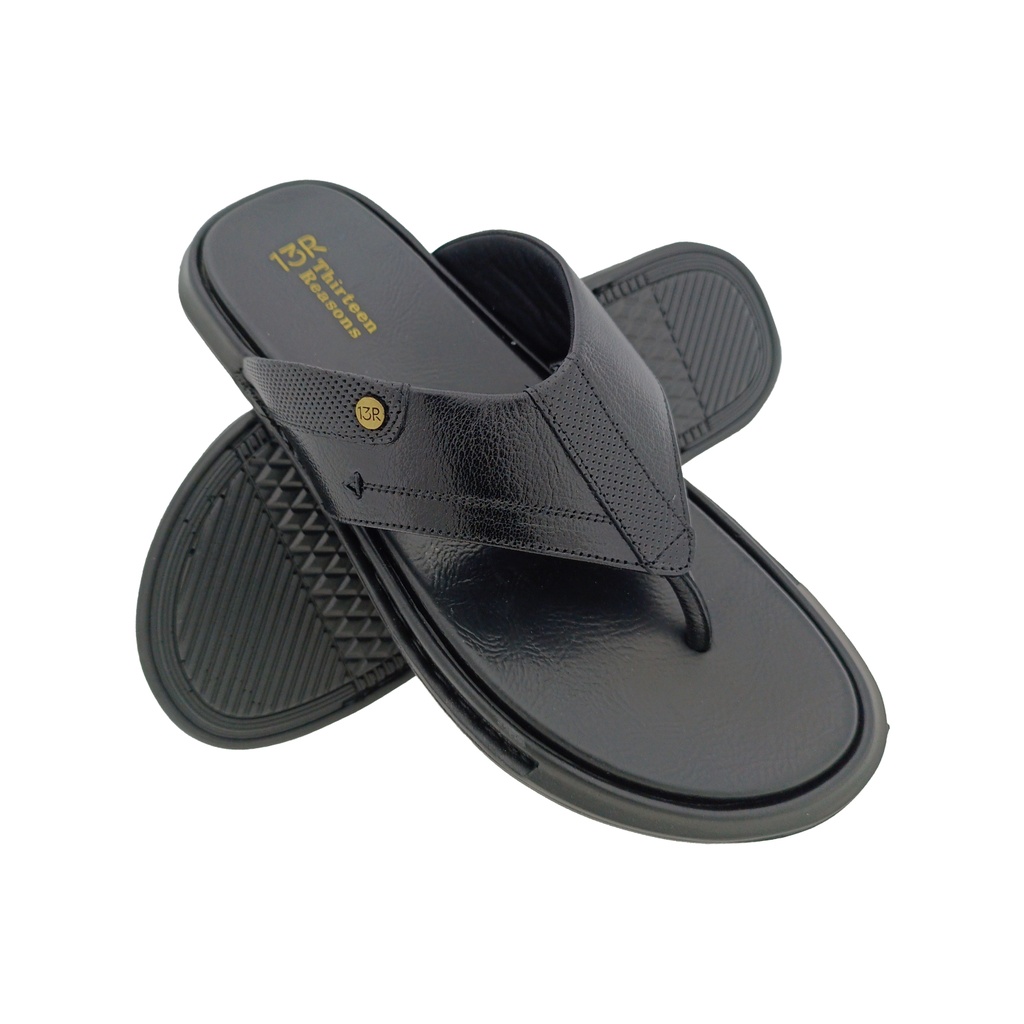 13REASONS SOFTY-01 BLACK MENS V-BELT CHAPPAL