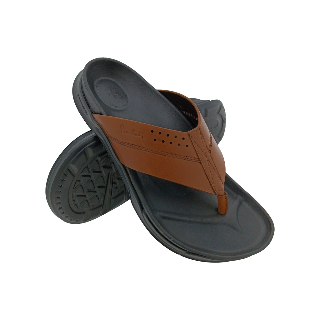 PIERRE CARDIN PC1059 TAN MENS LETHER V-BELT CHAPPAL