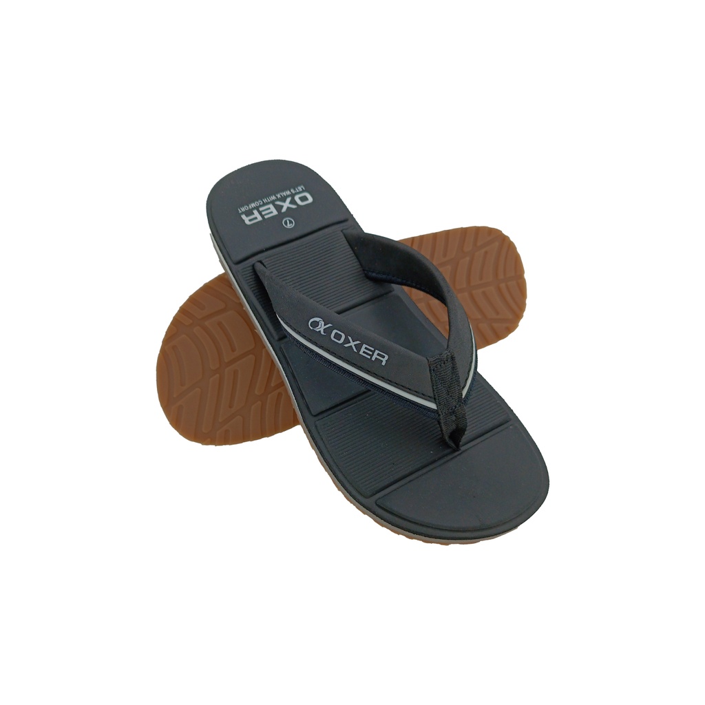 OXER OMEGA-05 BLACK MENS V-BELT SLIPPERS