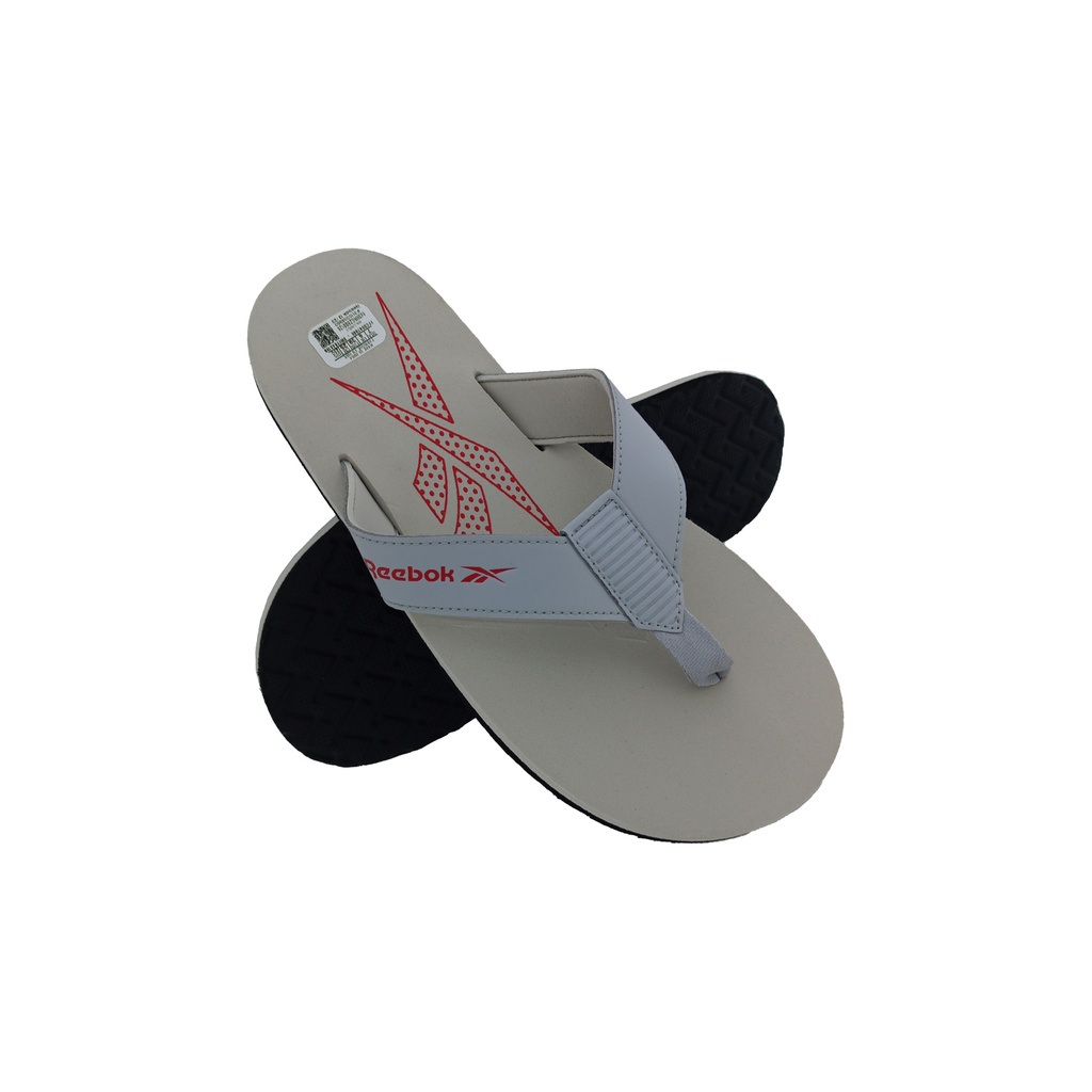 REEBOK RMFFRA0109 L.GREY/RED MENS V-BELT SLIPPERS