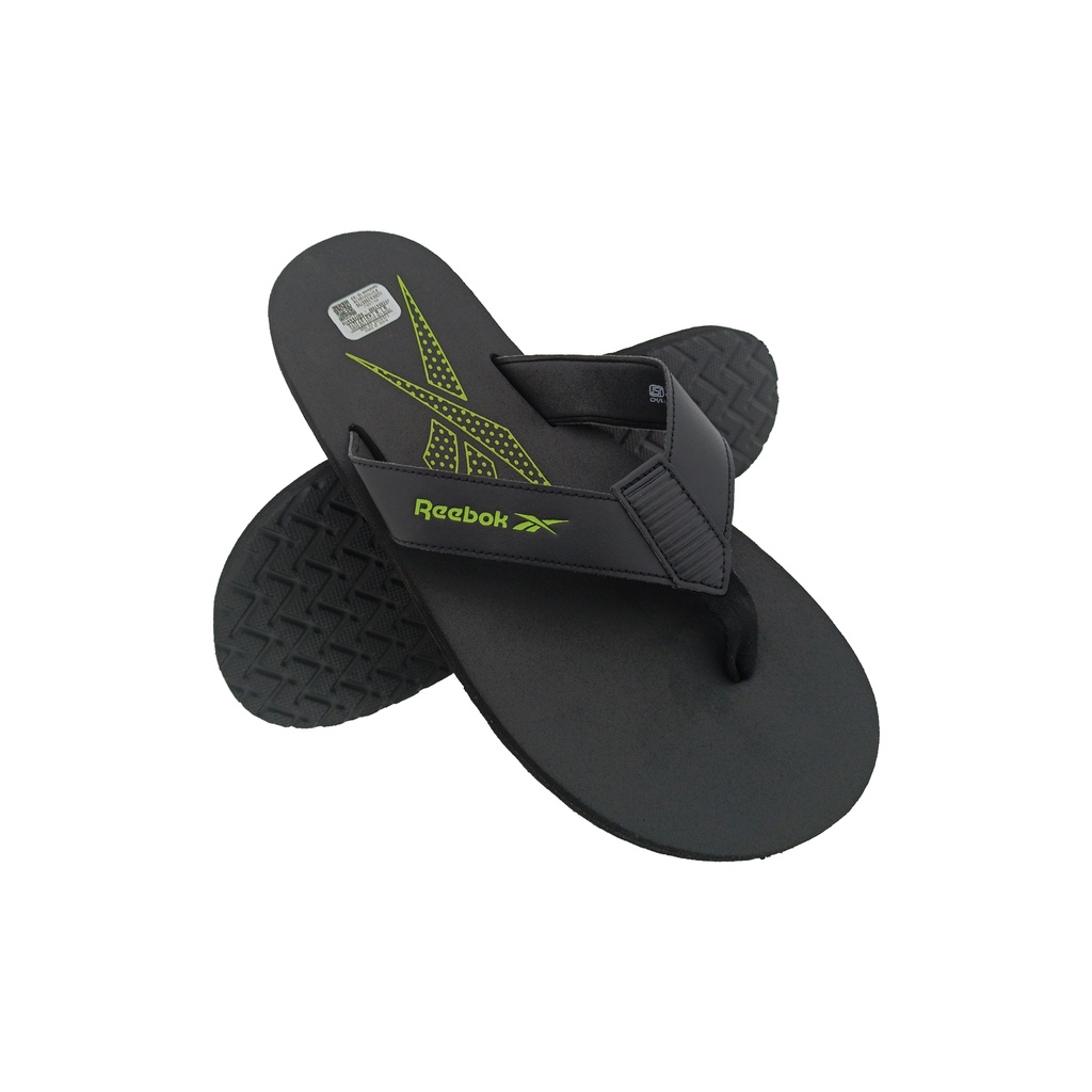 REEBOK RMFFRA0133 BLACK/LIME MENS V-BELT SLIPPER