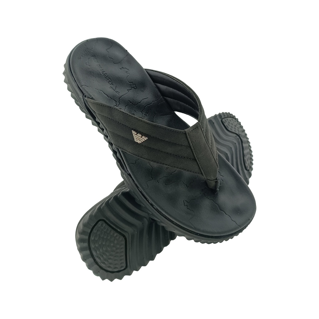 MENS 6001 BLACK V-BELT SLIPPERS