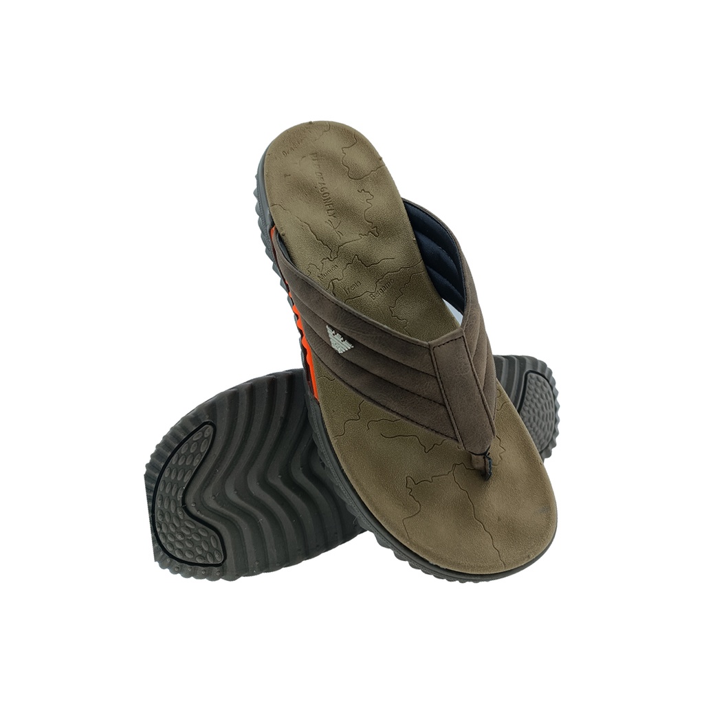 MENS 6001 BROWN V-BELT SLIPPER