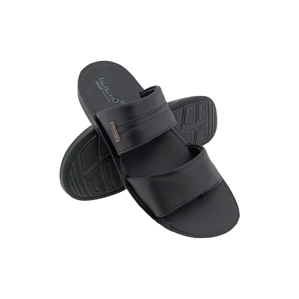 WALKAROO WE1328 BLACK MENS CHAPPAL