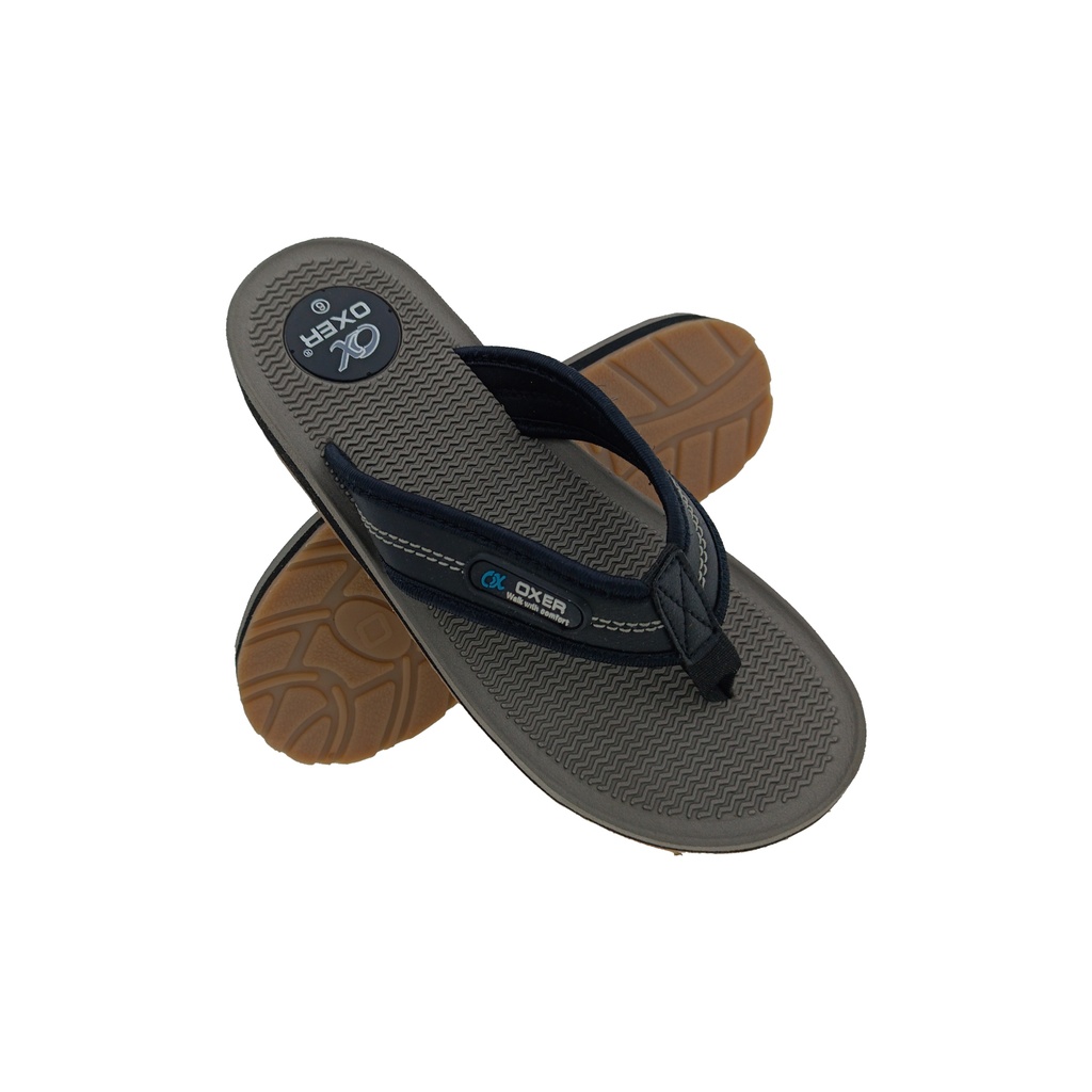 OXER OMEGA-09 GREY/BLACK MENS V-BELT SLIPPER