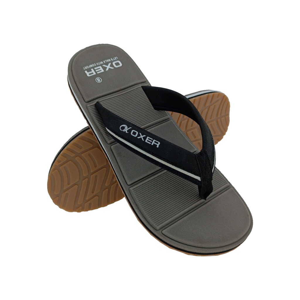 OXER OMEGA-05 GREY/BLACK MENS V-BELT SLIPPER