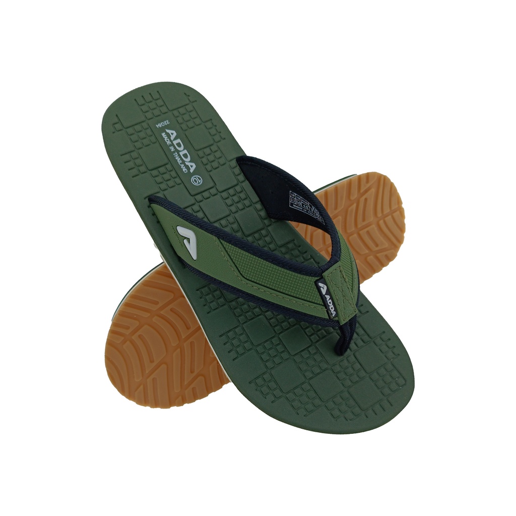 ADDA DEFENDER-1 OLIVE MENS V-BELT SLIPPER