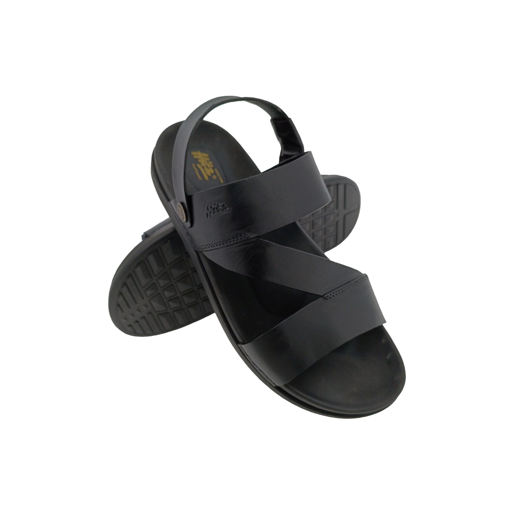 HITZ 6787 BLACK MENS LEATHER SANDAL