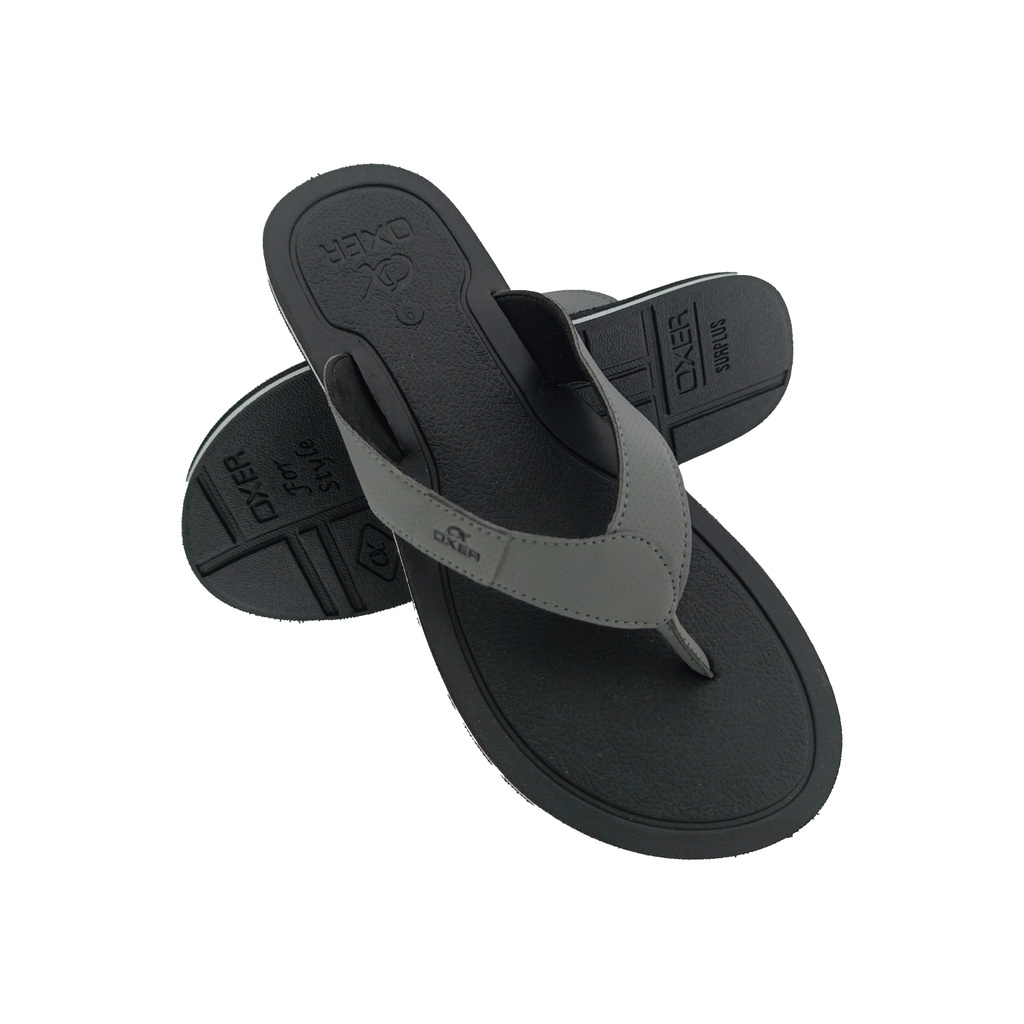 OXER EDDIE-II GREY/BLACK MENS V-BELT SLIPPER