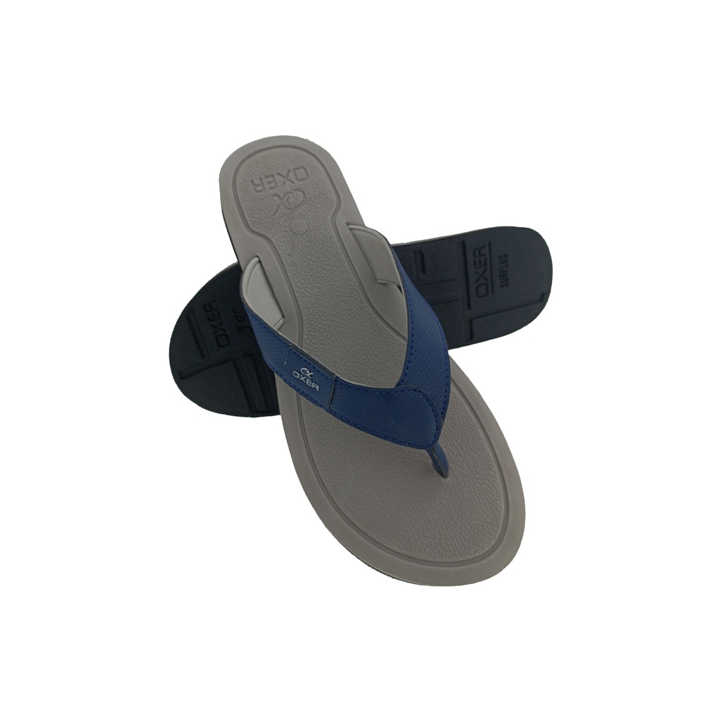 OXER EDDIE-II GREY/BLUE MENS V-BELT SLIPPER