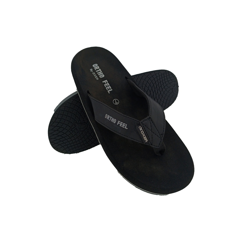 OXER ORTHOFEEL-II BLACK MENS V-BELT SLIPPER