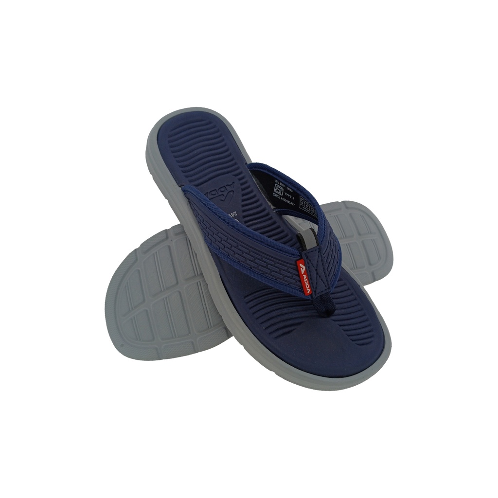 ADDA HELLOW-01 NAVY/LT.GREY MENS V-BELT SLIPPER