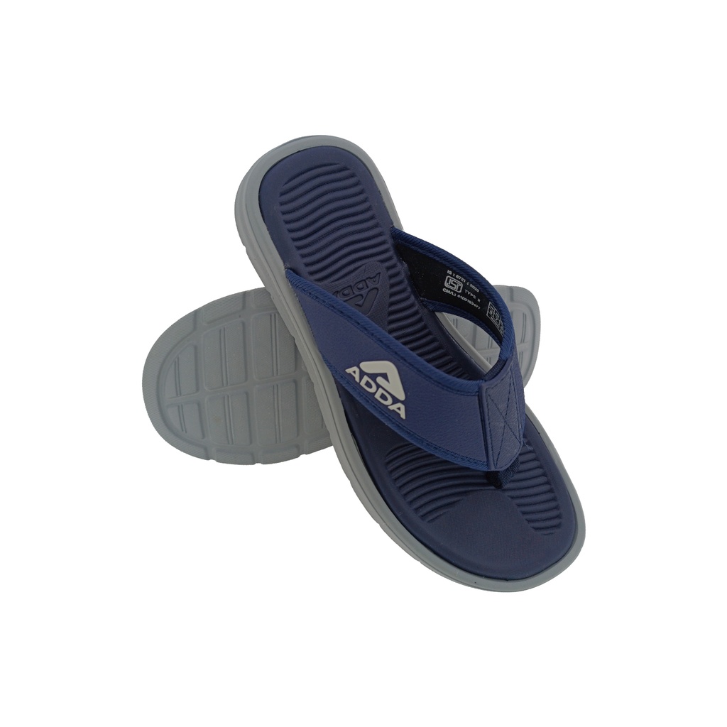 ADDA HELLO-02 NAVY/LT.GREY MENS V-BELT SLIPPER