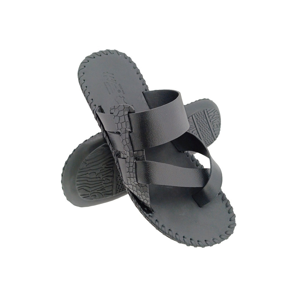 HITZ 2415 BLACK MENS LEATHER CHAPPAL