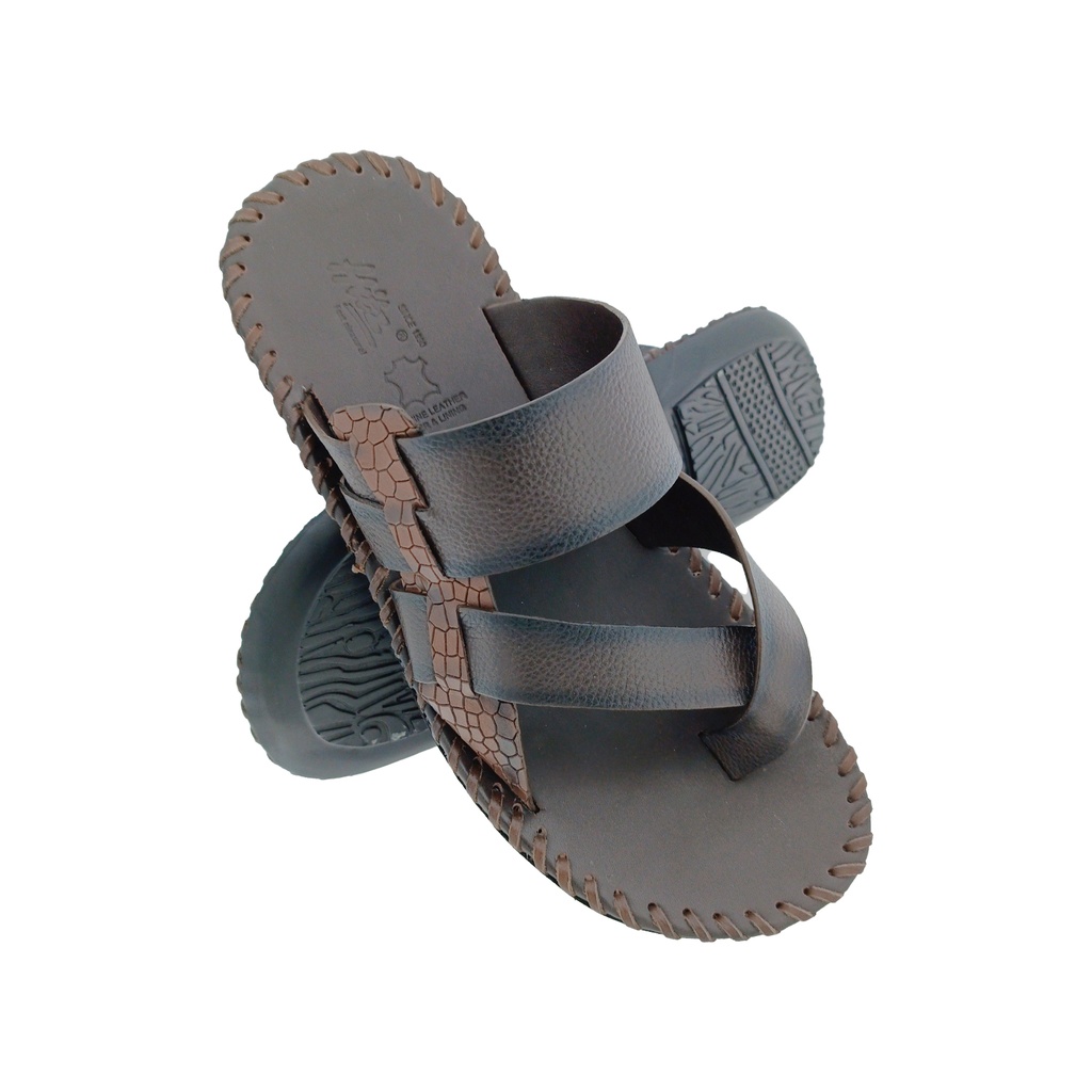 HITZ 2415 BROWN MENS LEATHER CHAPPAL