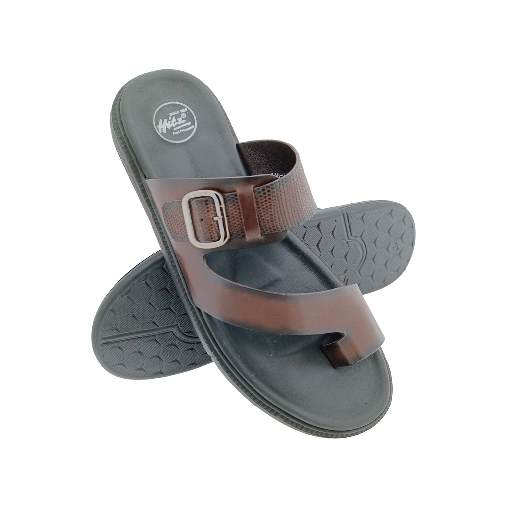 HITZ 2301 BROWN MENS LEATHER CHAPPAL