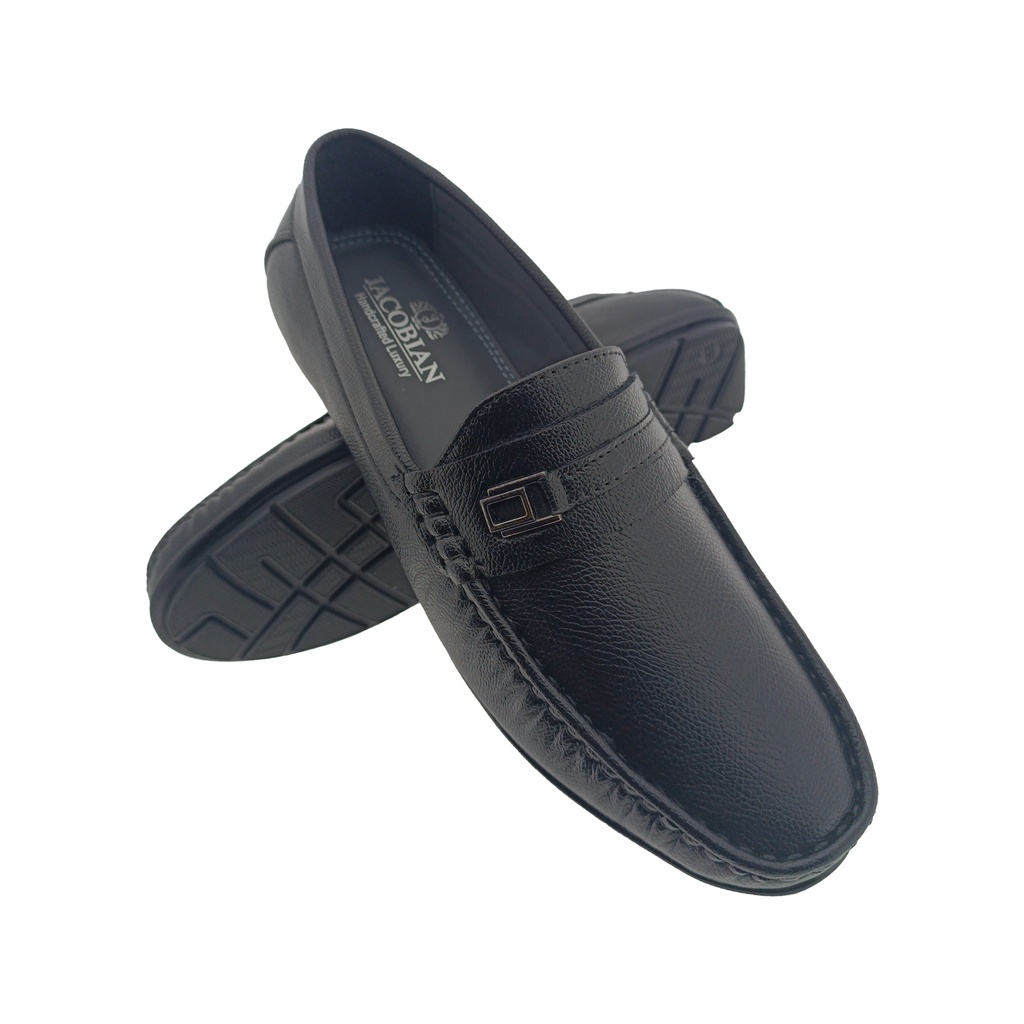 LA OPEL 1601 BLACK MENS BOADER LOAFER