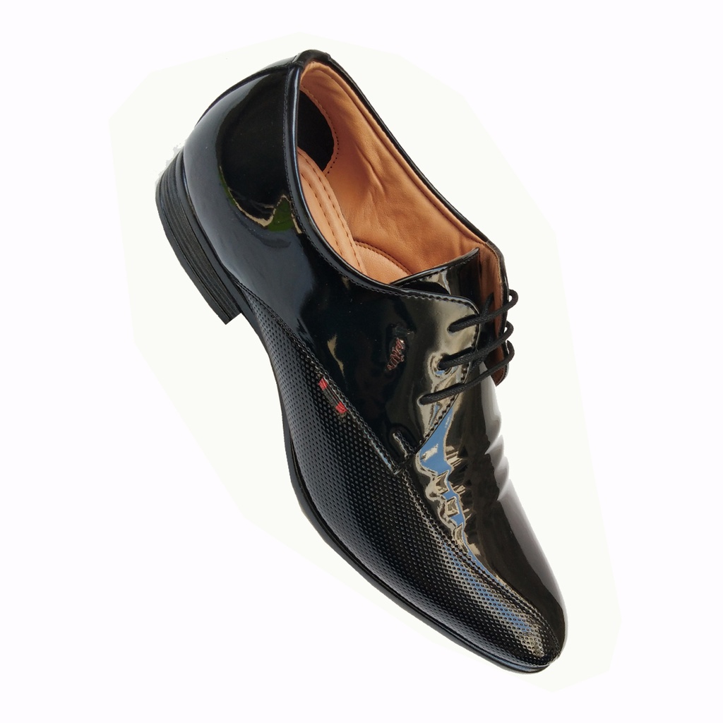 TRY IT MEN'S FORMAL MIRROR SHINE SHOE BLACK