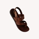 VKC MEN'S LETHER LOOK SANDAL BROWN