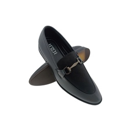[E1069] IDDI 1191 BLACK MENS BUFF POINT LOAFER