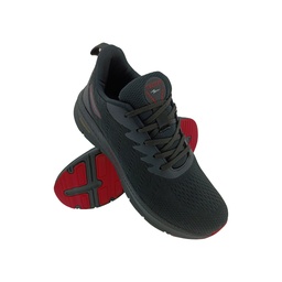 [X066] TEKKER ALDO BLACK/RED UNISEX LACEUP SPORTS SHOE