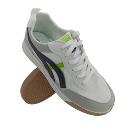 [Y203] FASHION M-12 WHITE/BLACK MENS LACEUP SNEAKERS