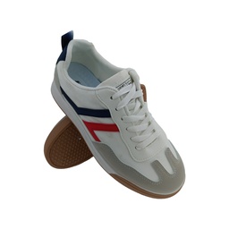 [Y202] FASHION JX-21 WHITE/RED MENS LACEUP SNEAKERS