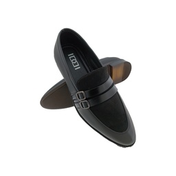 [E1181] IDDI 1194 BLACK MENS BUFF POINT LOAFER