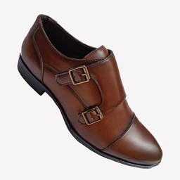 [BR128] SHOOEZ MONK STREPS SHOE CASUAL BROWEN