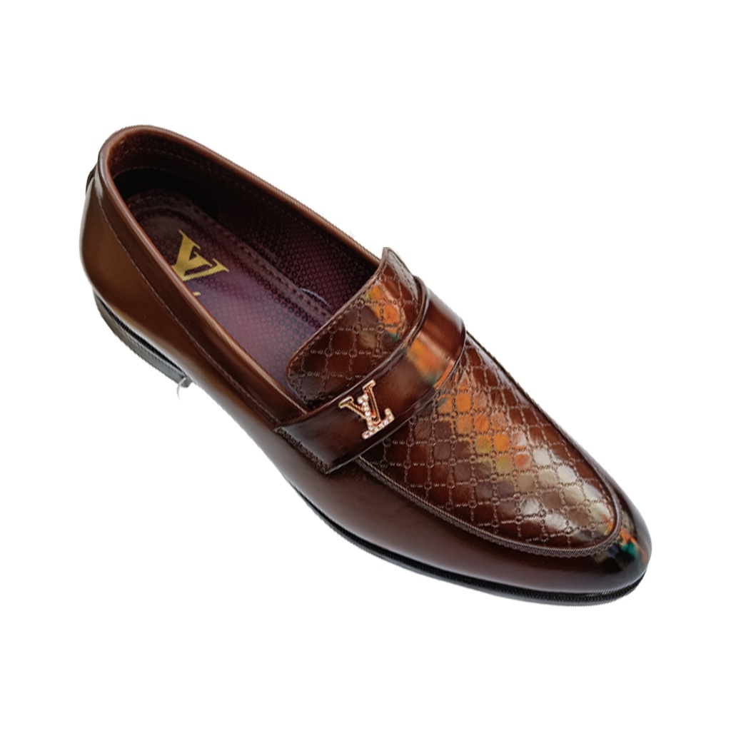TRYIT MEN S CASUAL MIRROR SHINE LOAFER BROWN