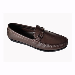[B339] SHOEZAR MEN'S CASUAL LETHER LOAFER BROWN
