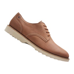 [B063] CLARKS FALLHILL PLAIN D.TAN MEN'S CASUAL LETHER SHOE