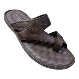 [C043] PIERRE CARDIN PC1031 BROWN MEN'S LETHER CHAPPAL