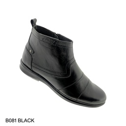 [B081] AVERY DL-40 BLACK MEN'S LETHER LONG SHOE