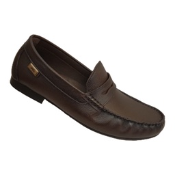 [B093] HITZ L-1 BROWN MEN'S LETHER LOAFER