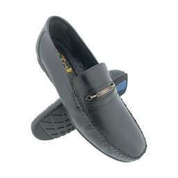 [B443] HITZ J3 BLACK MEN'S LETHER LOAFER