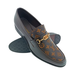 [E698] LOUIS VUITTON LV-74 BROWN MEN'S LOAFER