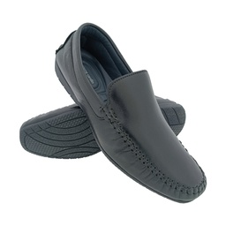 [B466] PIERRE CARDIN PC3004 BLACK MEN'S LETHER LOAFER